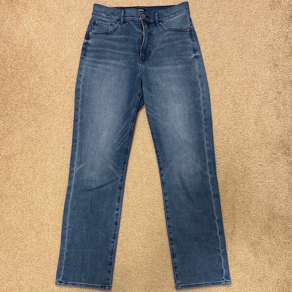 Express Modern Straight high rise Blue Denim Jeans
